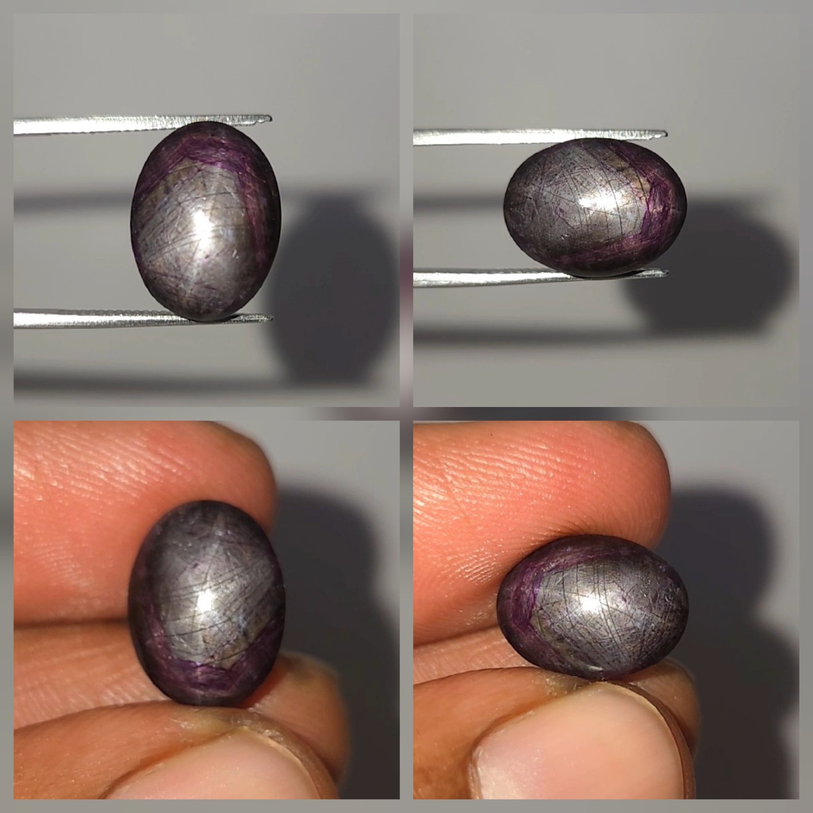 Natural 11.35 ct Star Sapphire Black Oval Cabochon untreated loose gemstone