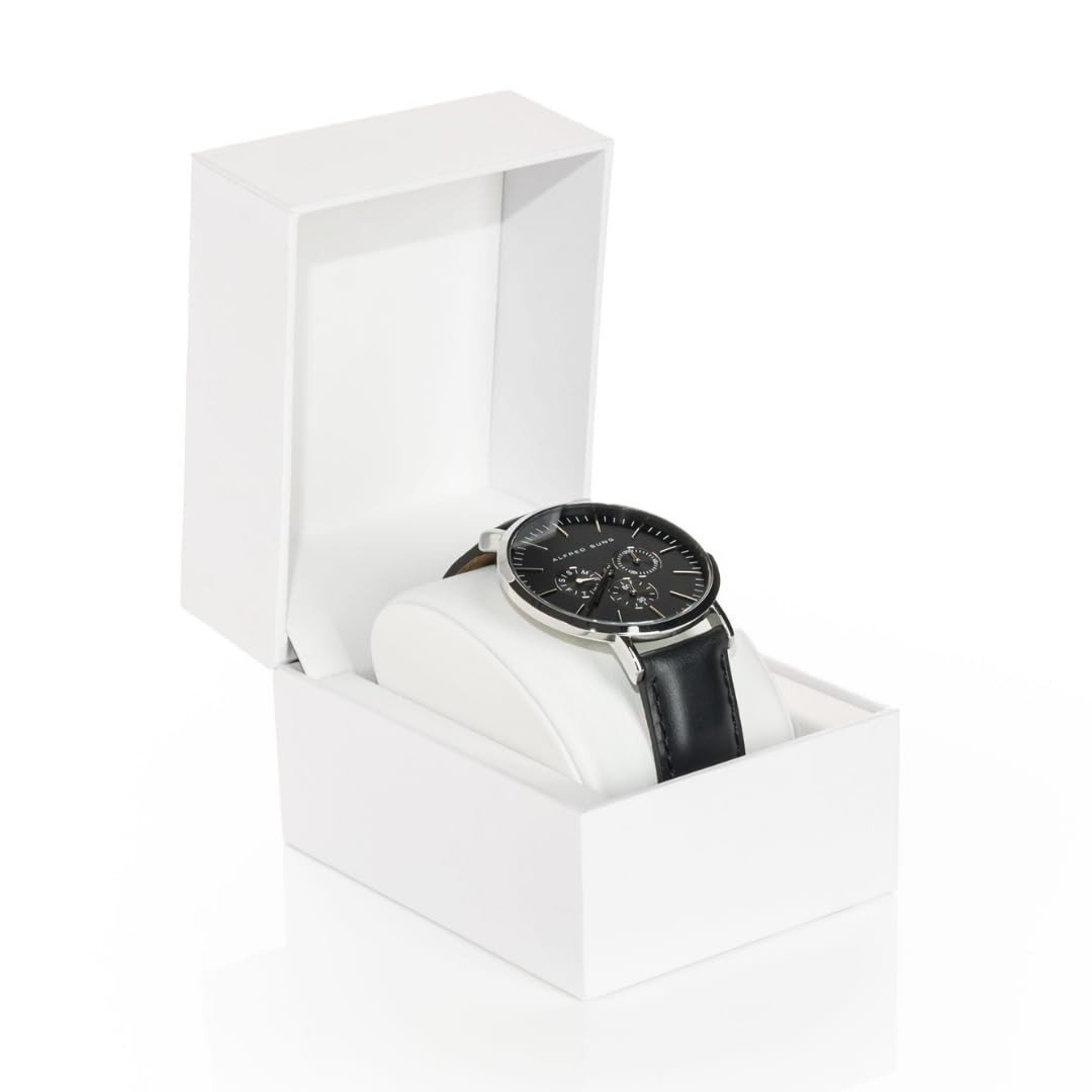 Premium White Watch Gift Box with Pillow – Single Watch case Storage Box PU W…