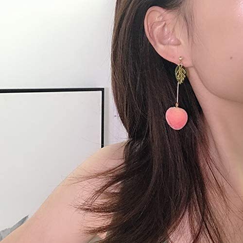 Cute Peach Earrings, Fuzzy Peach Earrings | Peach Earrings, Fruit Earrings