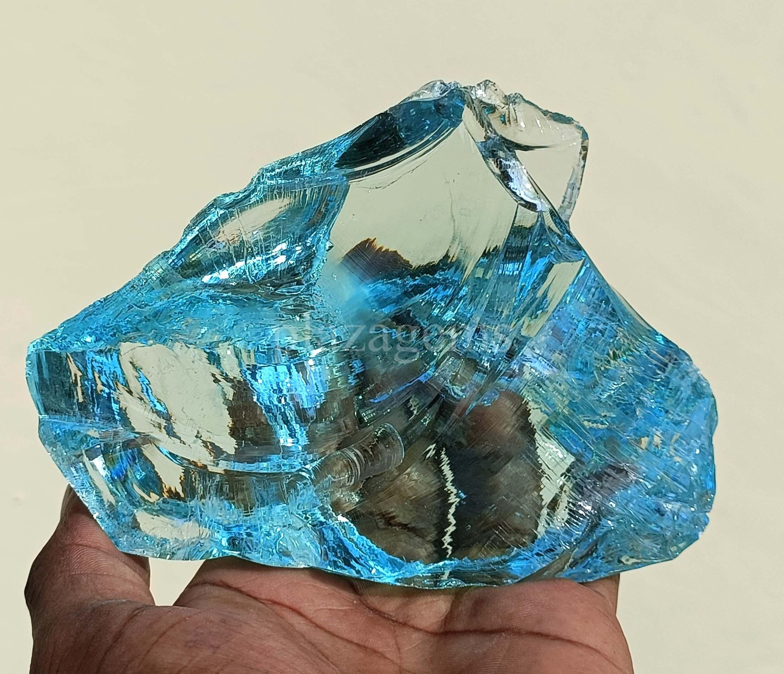 EGL 3094 Ct Natural Aquamarine Rough Transparent Uncut Gemstone 130X94 MM ” 5OSI