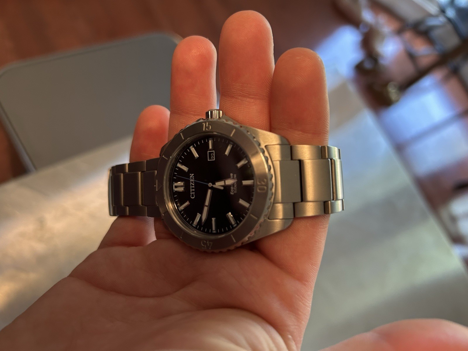 Citizen Brycen Eco-Drive Black Dial Super Titanium Men’s Watch AW1840-50E