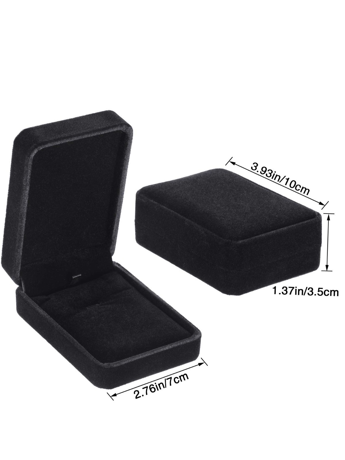 12 Velvet Necklace Gift Boxes – Black Jewelry Pendant Storage Case for Weddings,