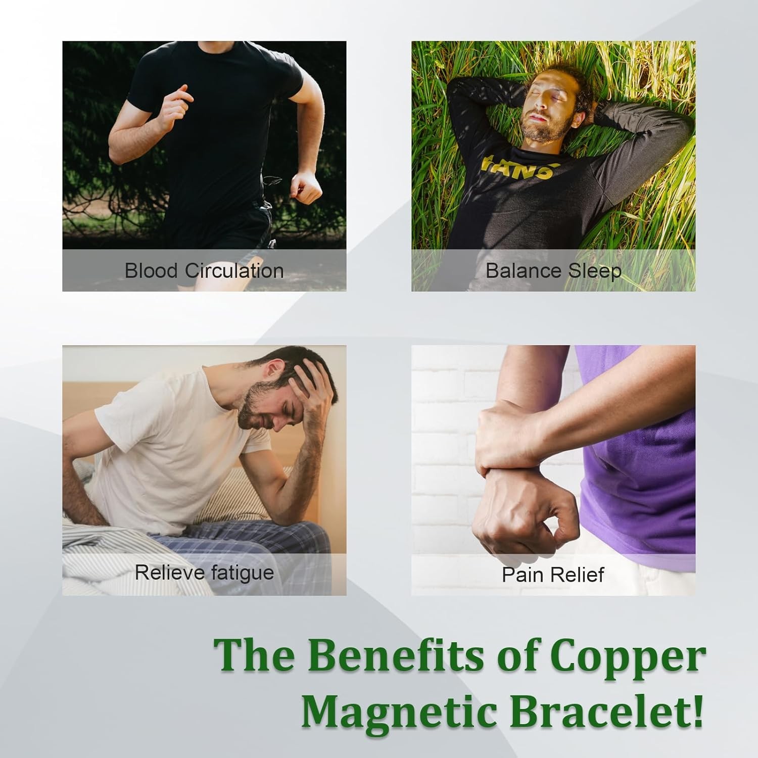 3 Copper Rings for Men Women, 99.9% Pure Copper Magnetic Rings, Adjustable