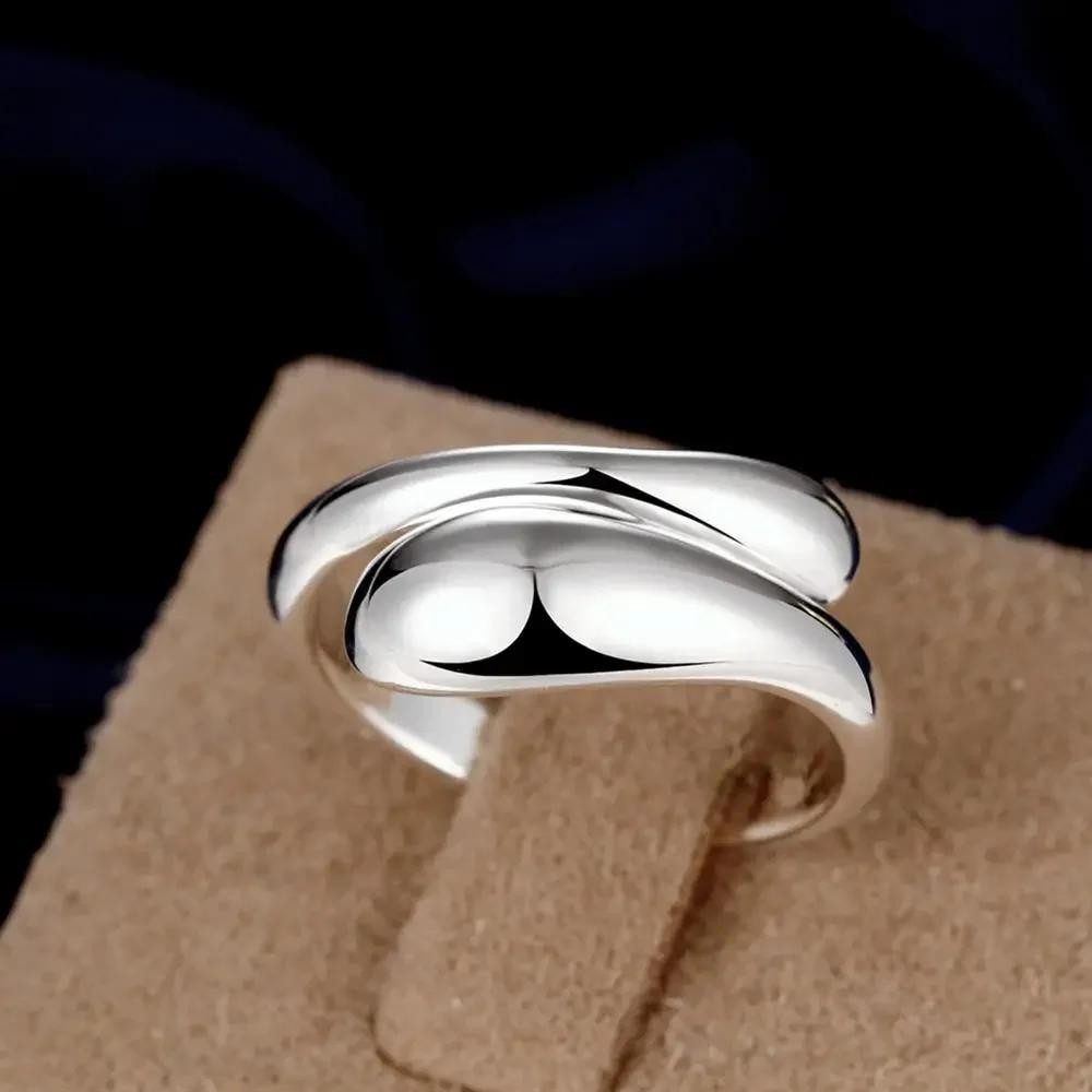 925 Sterling Silver Water Drop Ring for Women Elegant Wedding Party Jewelry