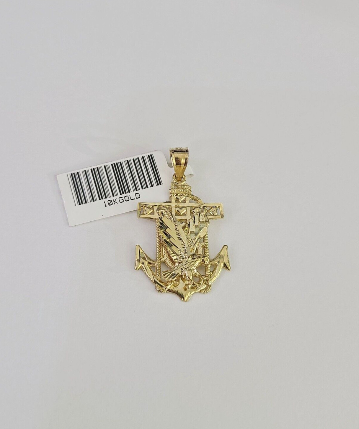 Real 10kt Eagle Anchor Pendant Charm Yellow Gold 10Kt Genuine