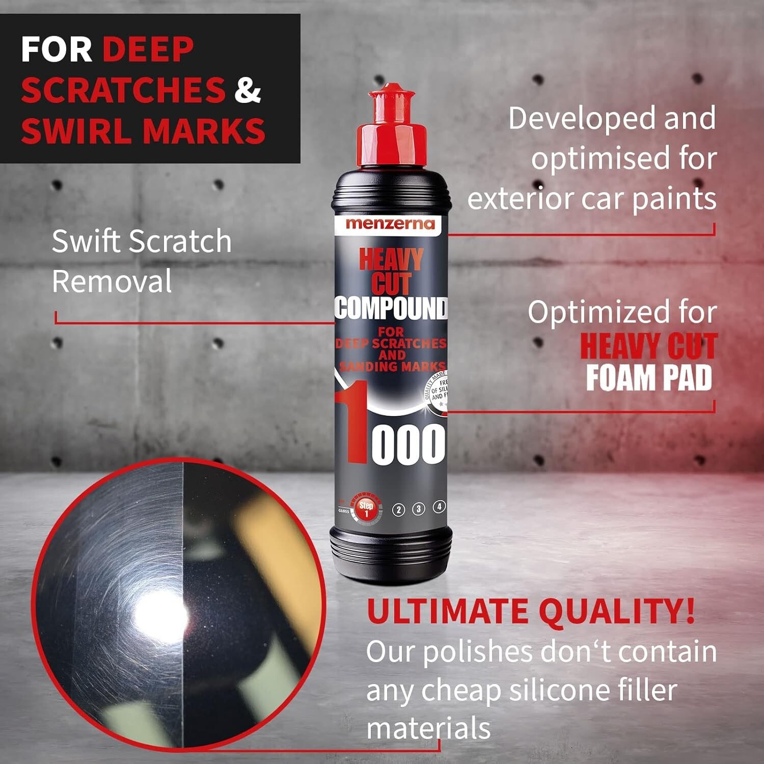 Heavy Cut Compound 1000 – Ultimate Scratch Repair 8fl oz for Flawless Finish