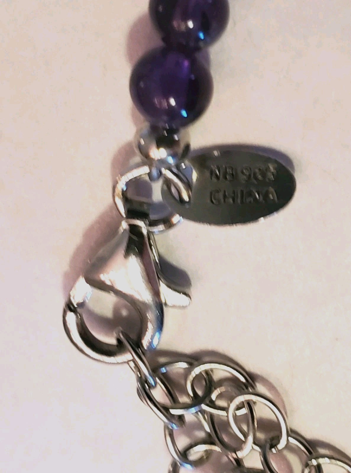 NICKY BUTLER Vintage Necklace, Sterling Silver & Amethyst Beads, 22.5 Inches
