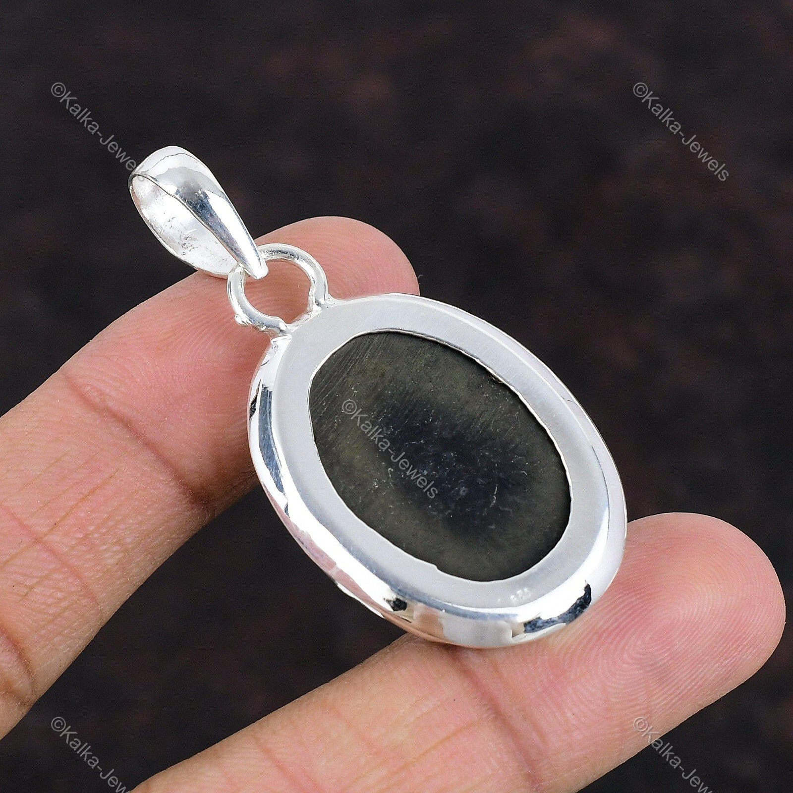 Natural Abalone Shell Gemstone Pendant 925 Sterling Silver Jewelry For Women