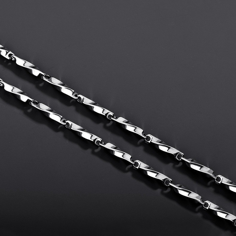 Stainless Faceted Oval Link Chain Necklace Unisex Minimalist Layering Chain