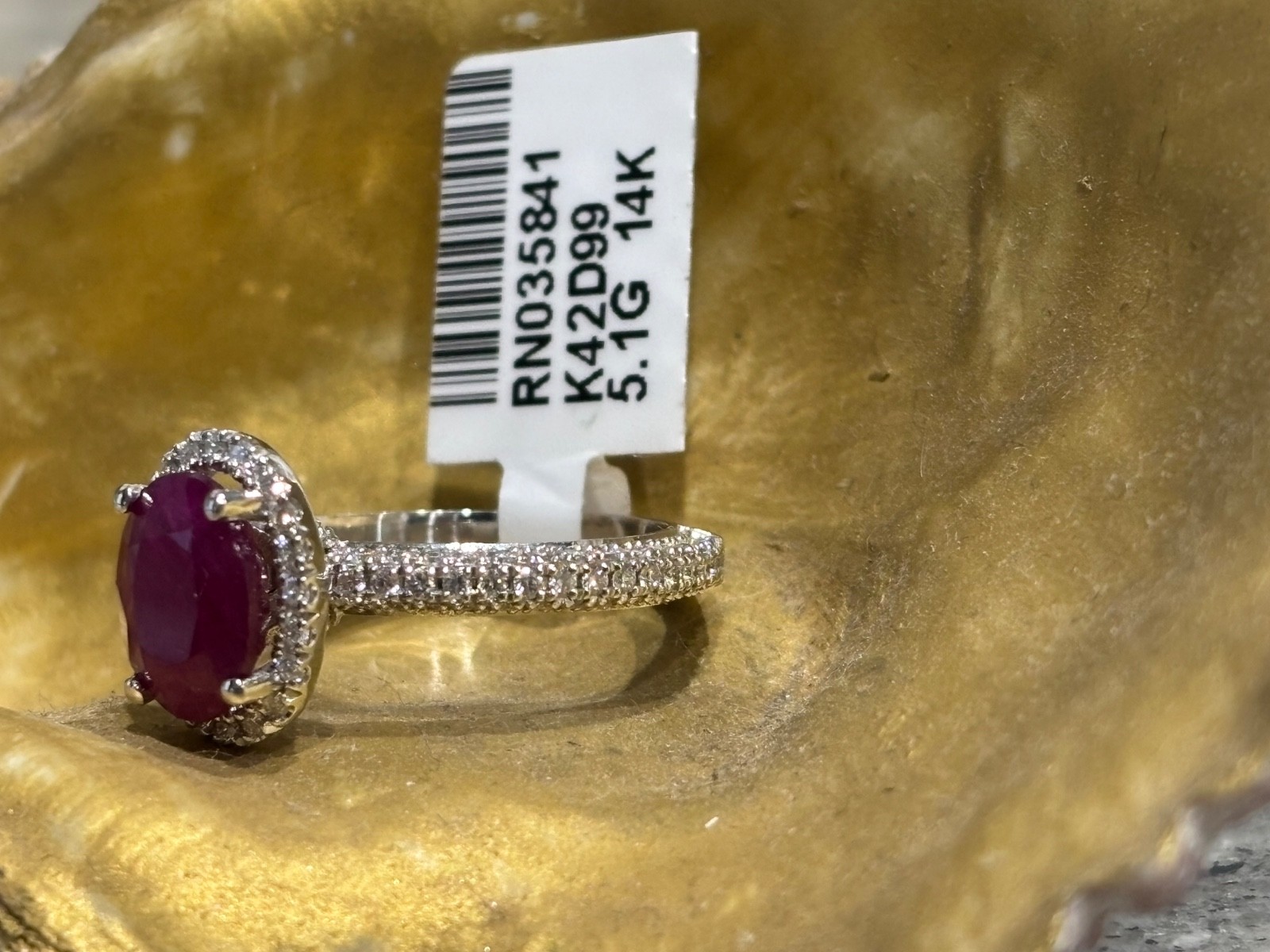 Natural GIA Cert 3.0ct Ruby & .90ct Diamond 14k Wt Gold Ring, Size 7.