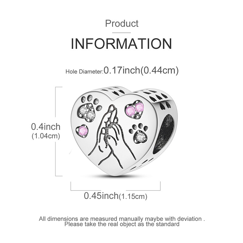 MULA New European Hand held Claw DIY Charm AAA CZ Fit Bracelet 925 Silver Plated