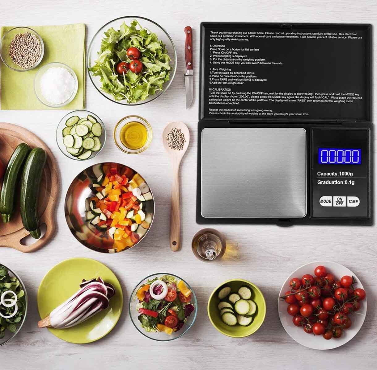 Digital Scale 1000g x 0.1g Jewelry Gold Silver Coin Gram Pocket Size Herb Grain
