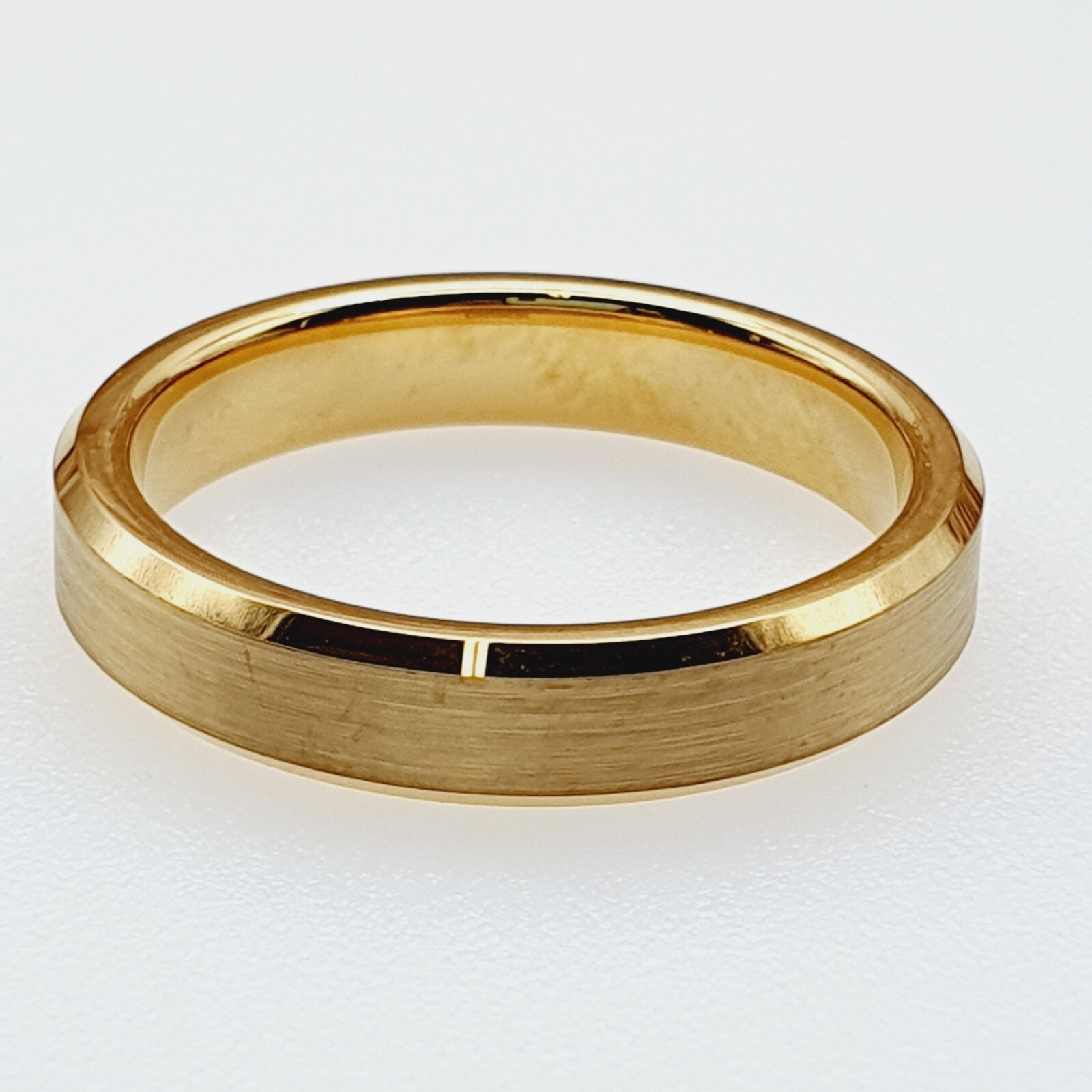 Engraved Ring Stackable Engagement Ring Yellow Gold Tungsten Wedding Band