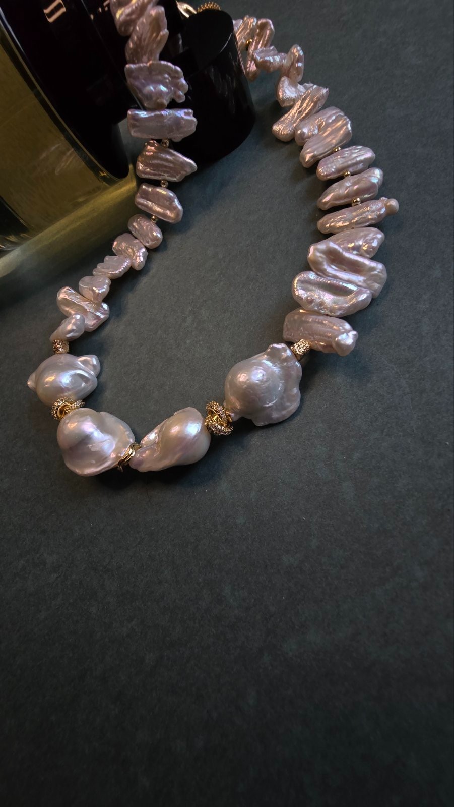 Handmade Baroque Freshwater Pearl Choker Necklace Gold Plated Gift for Her