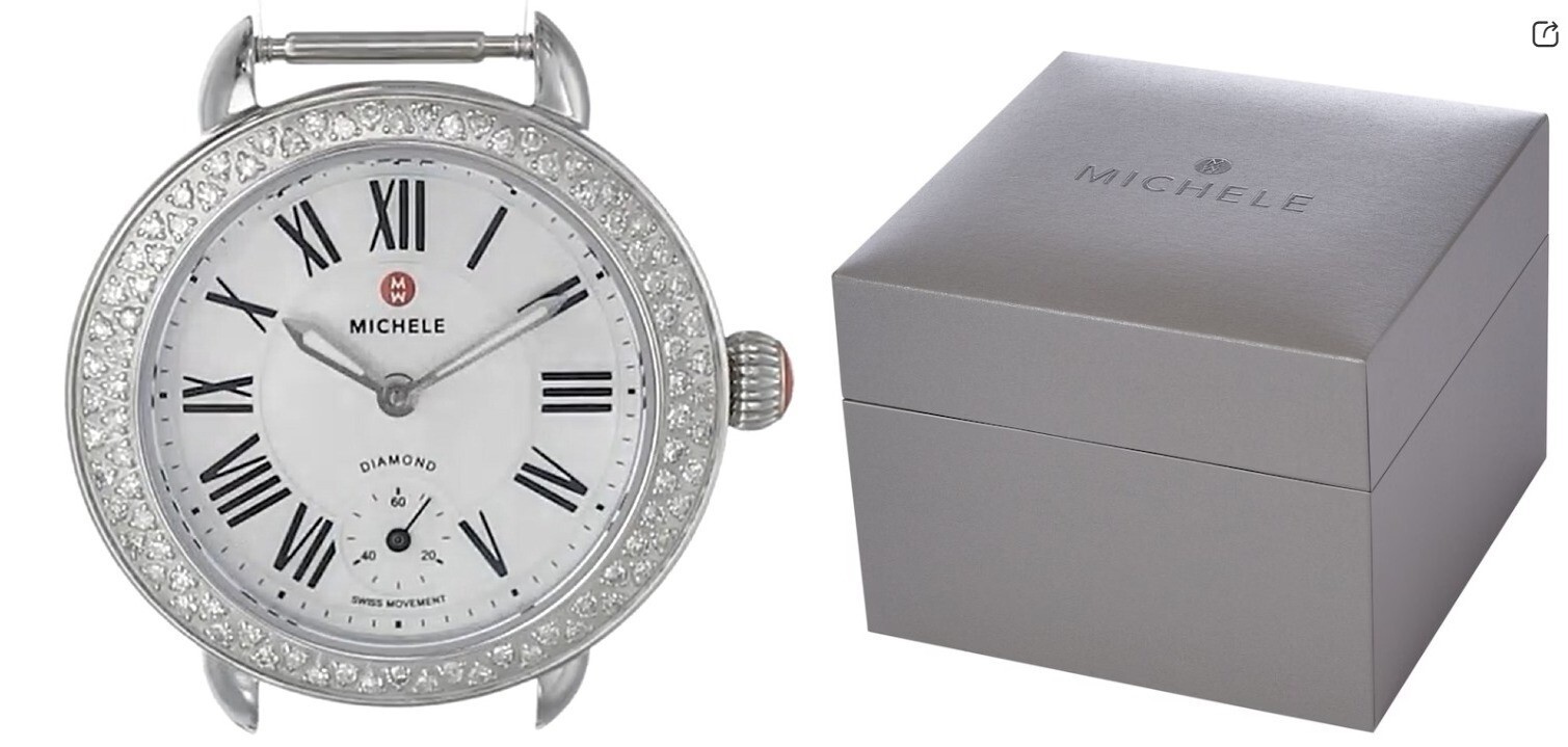 New Michele Serein 12 mm Petite Diamond Watch Two Tone Bracelet MW21E01A1025