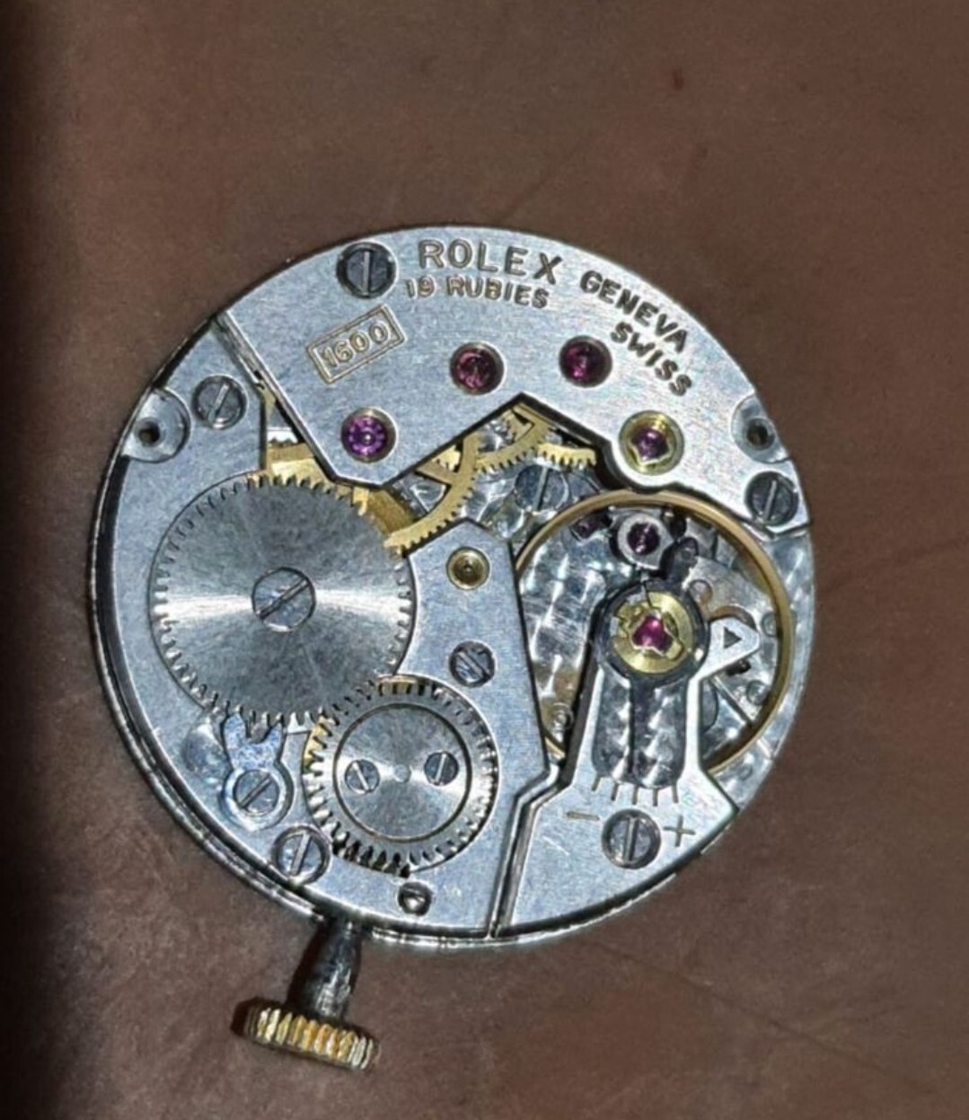 Genuine ROLEX Cellini Cal.1600 Manual Winding Movement W Gold Crown