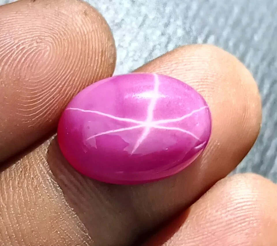 6 Rays Star Sapphire 9.25 Ct+ Natural Baby Pink Cabochon Oval Loose Gemstone