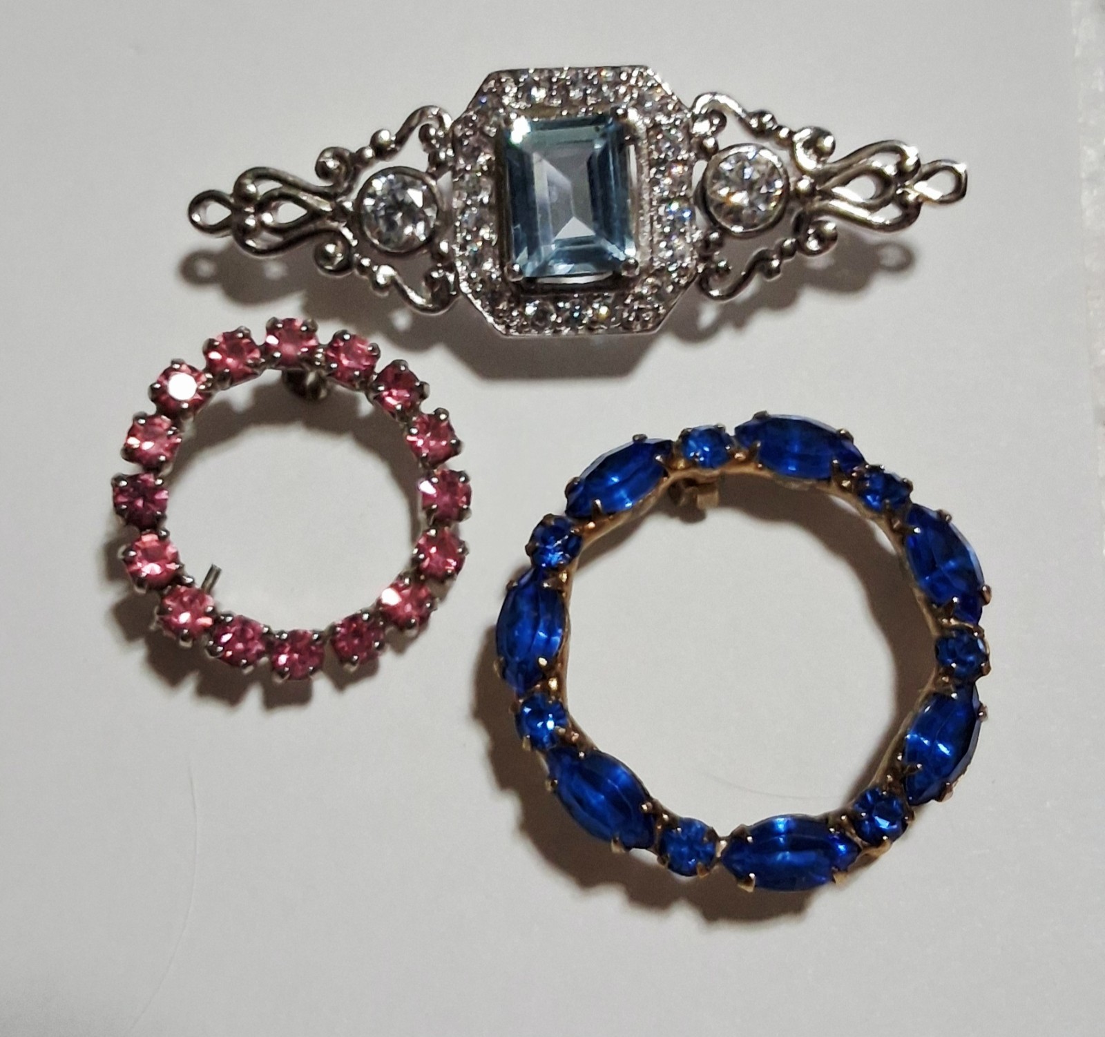 Cluster 3 Pins Vintage 2 Circle & 1 Bar Pins Alexandrite