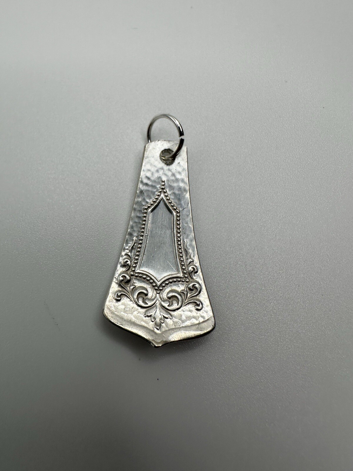 Vintage Silverplate Ornate Necklace Pendant 3.6cm P5