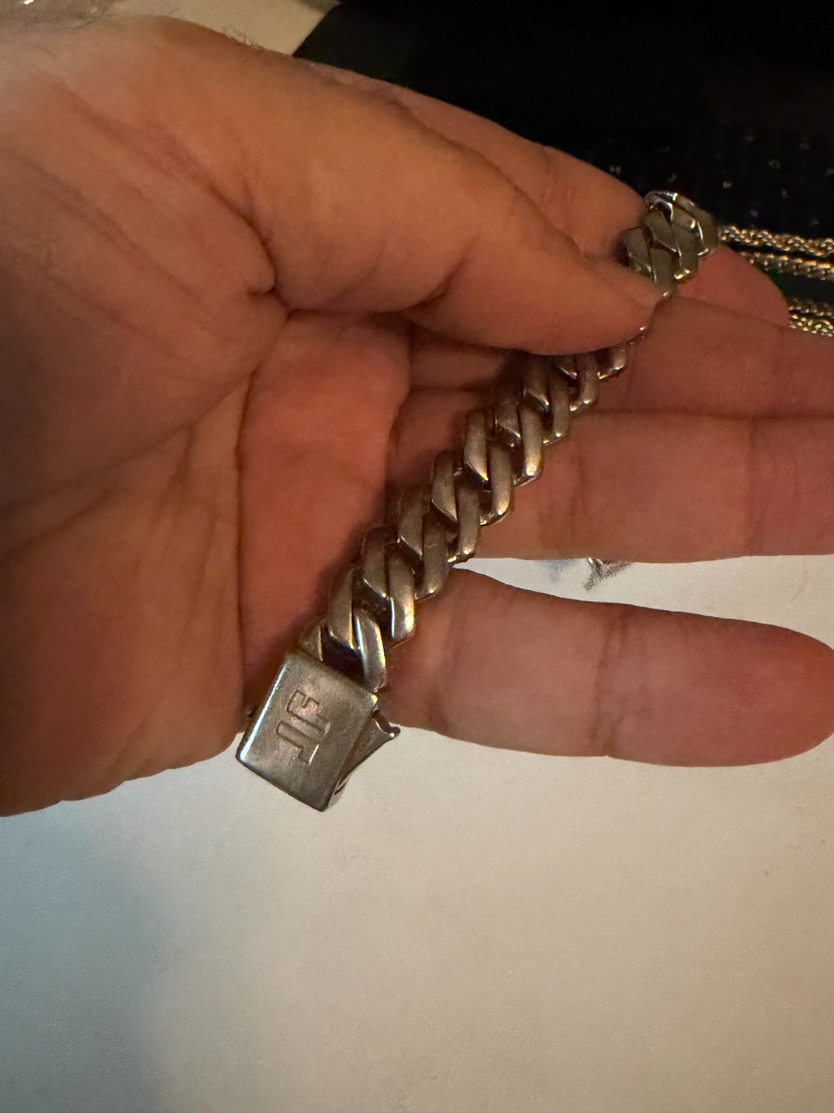VVS1 Moissanite Straight Edge Cuban 8mm 8 inch Bracelet 925 Silver