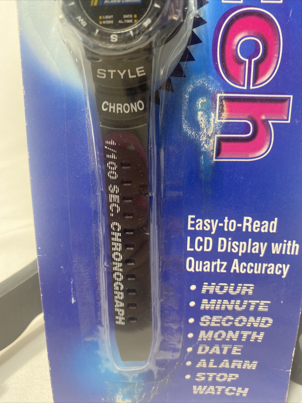 Vintage Tozai 7 Function LCD Digital Men’s Wrist Watch Item NOS As Pictures