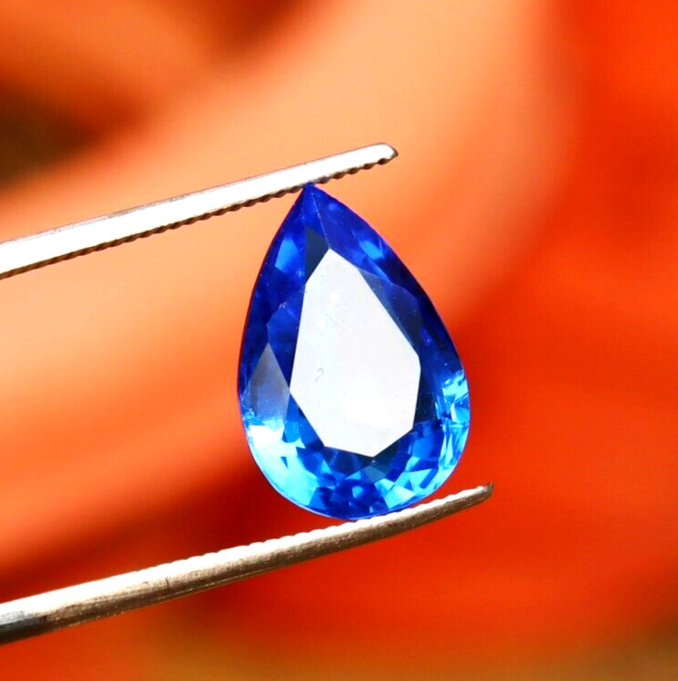 4.50 Ct Natural Sky Blue Sapphire Certified Loose Gemstone Pear Shape