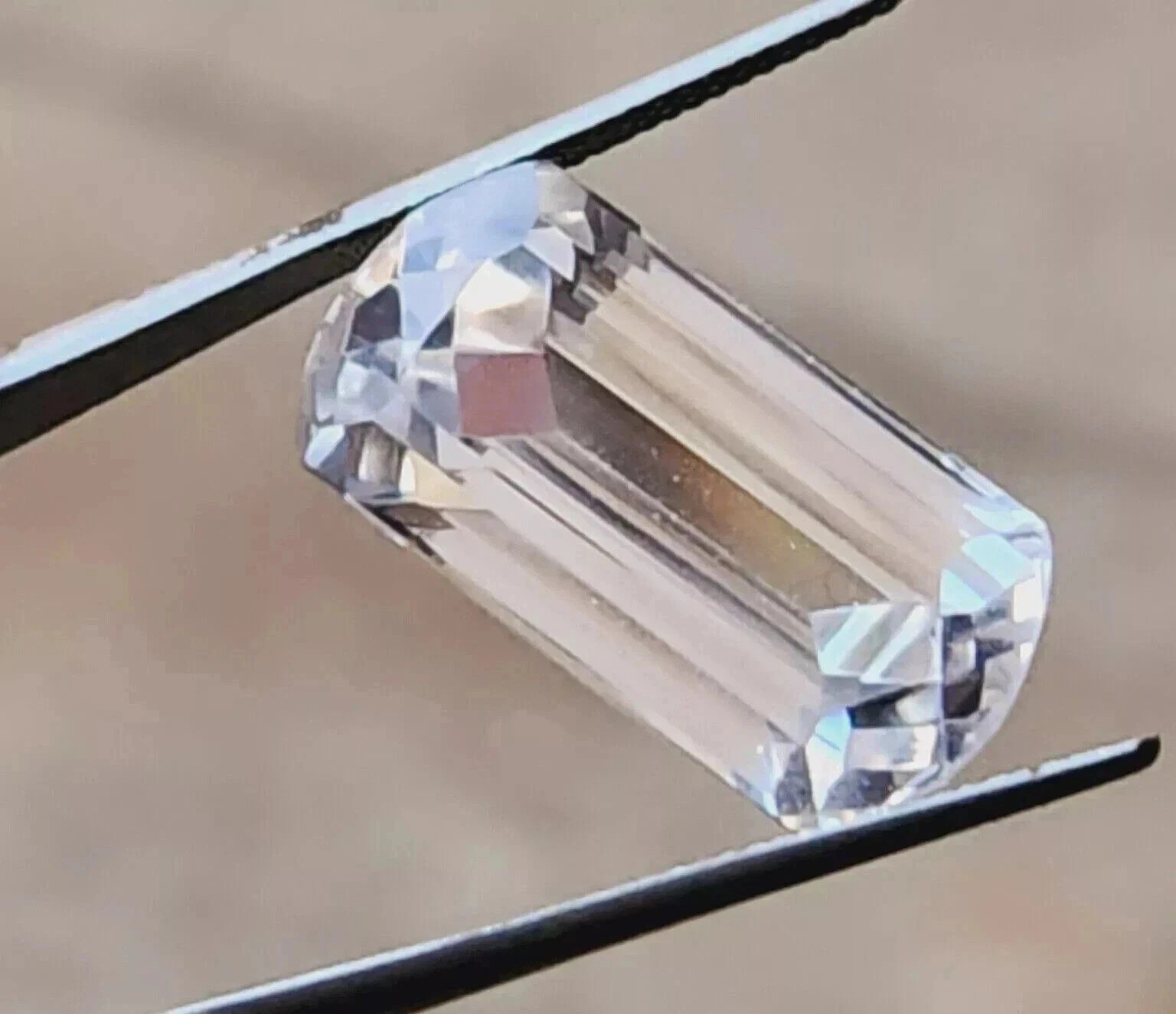 20.17 Ct Natural White Sapphire Fancy Cut Loose AGL Certified Flawless Gemstone