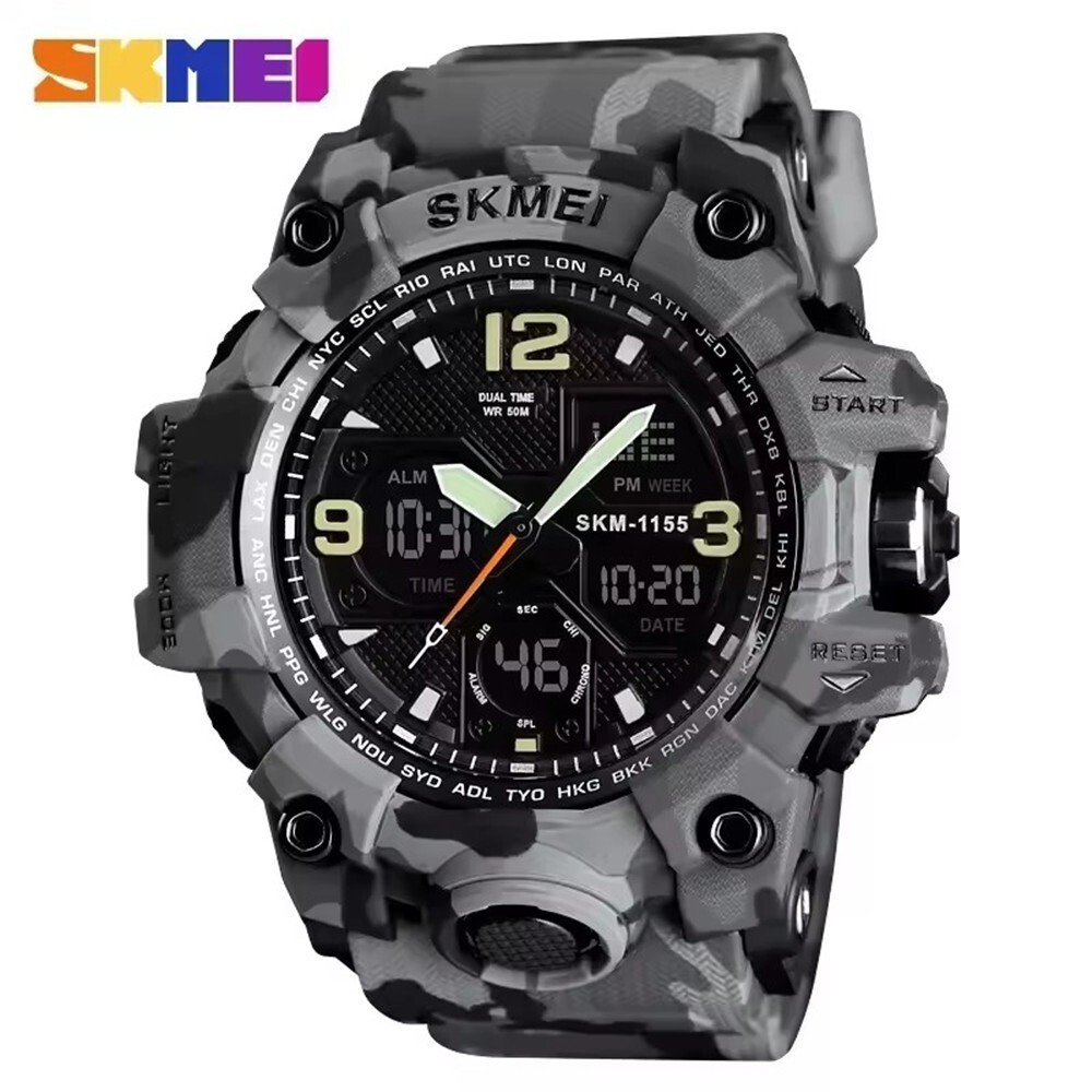 SKMEI Men Sport Watches Military Dual Time Boys Watch Digital Quartz Wristwatch