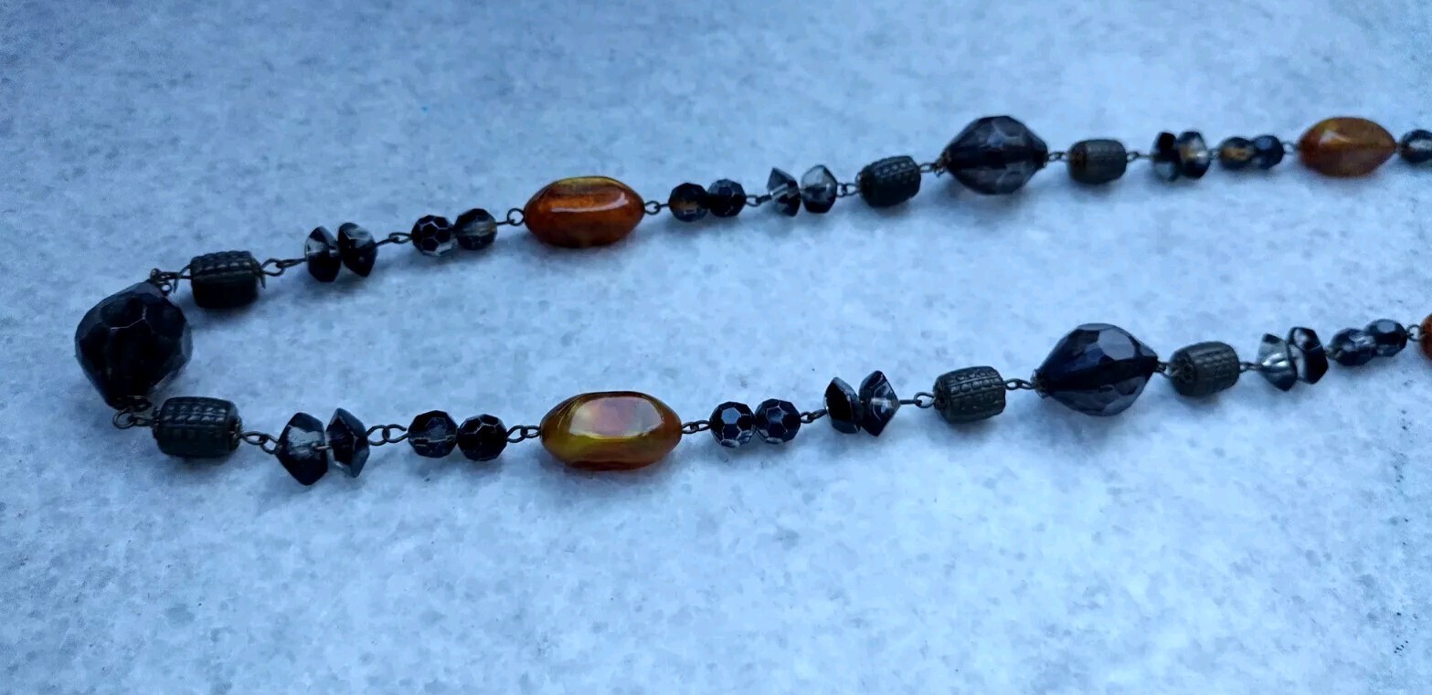 Long vintage plastic necklace