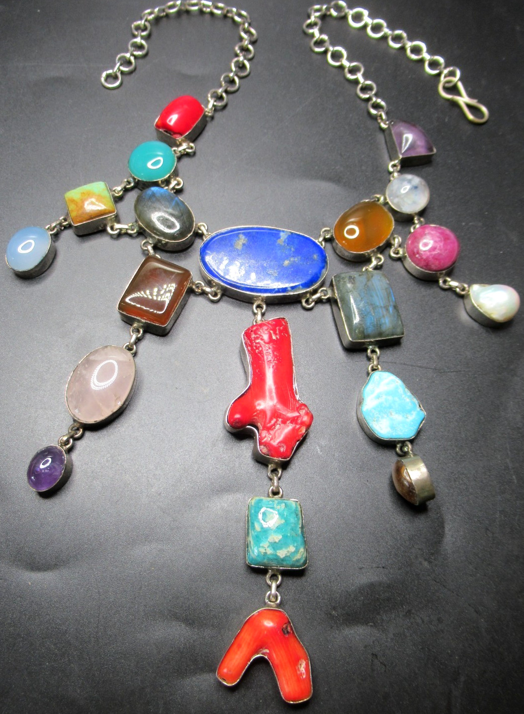 Amazing Handcrafted Genuine Gemstone Necklace Turquoise Lapis Coral MORE!