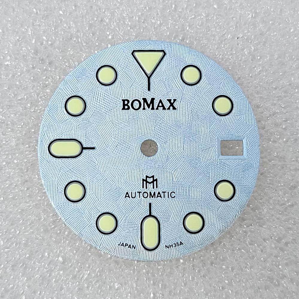 28.5mm Geometric pattern Watch Dial Green Luminous for NH35 NH36 movement