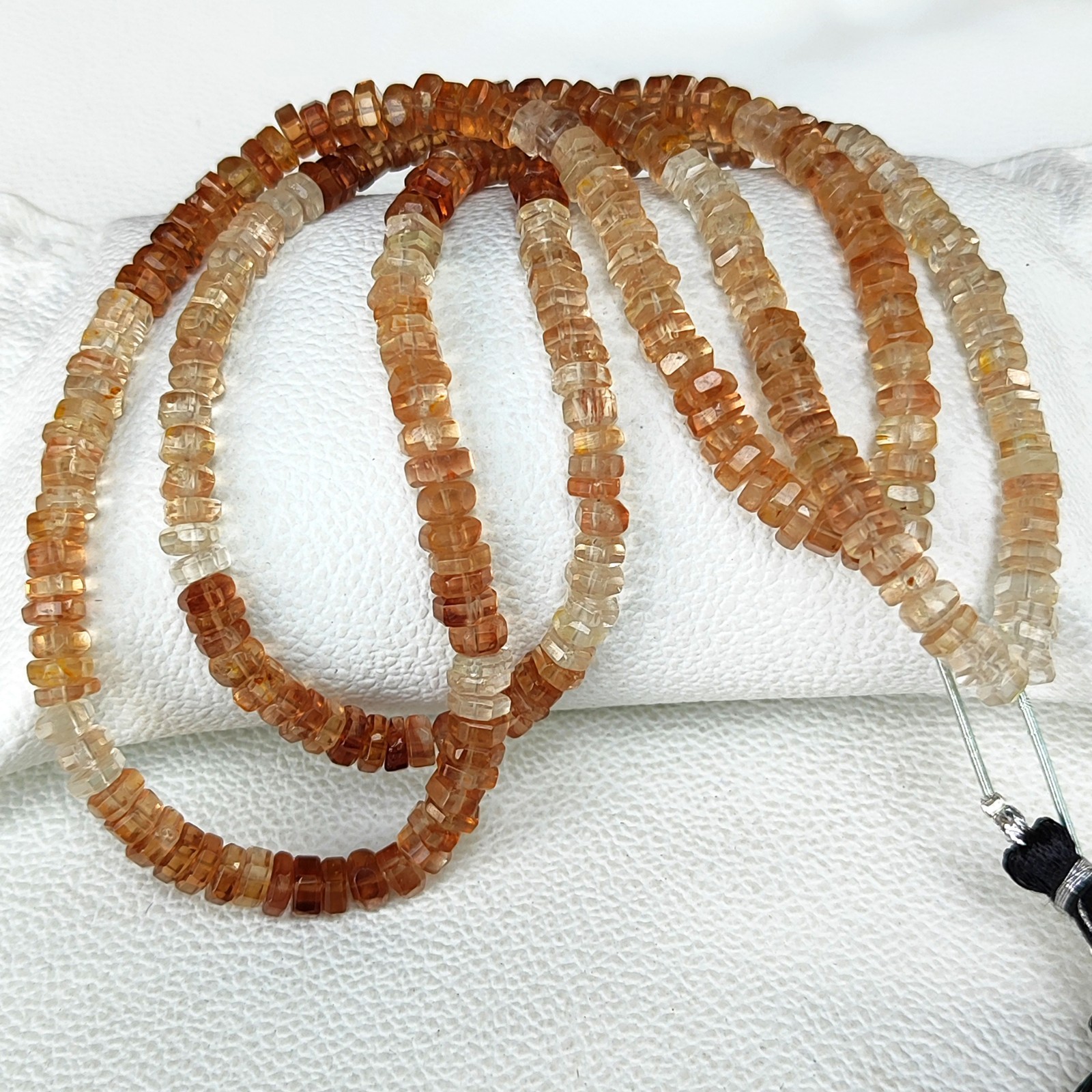 Natural Brazil Imperial Topaz 5mm Faceted Bolt Shape Beads 16″ Gem Strand