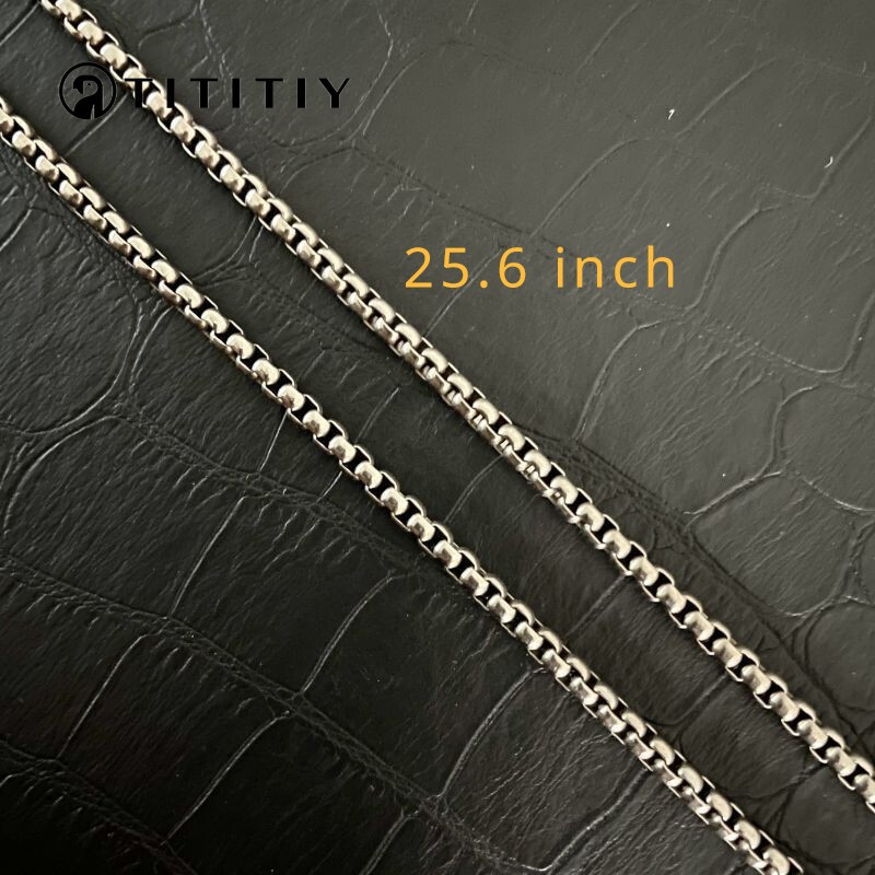 Titanium Necklace Width 3mm Square Box Sub Chain Antiallergic Trend Chain 25.6″