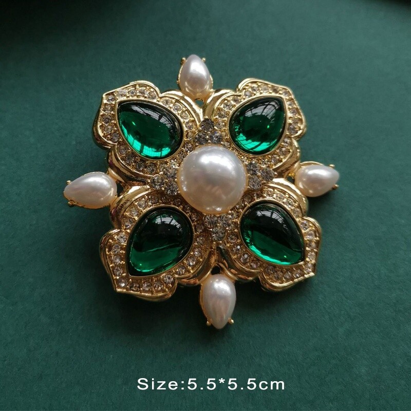 Vintage Enamel Brooch Pin Badge Pearl Color Glaze Corsage Accessories Brooches