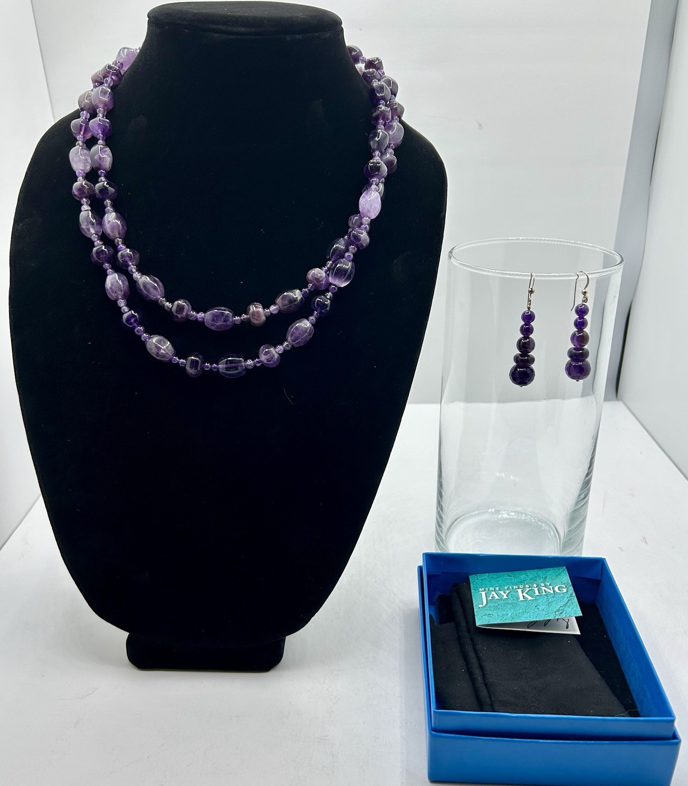 Mine Finds by Jay King Jewelry Set Sterling And Amethyst Necklace Is 42” Long