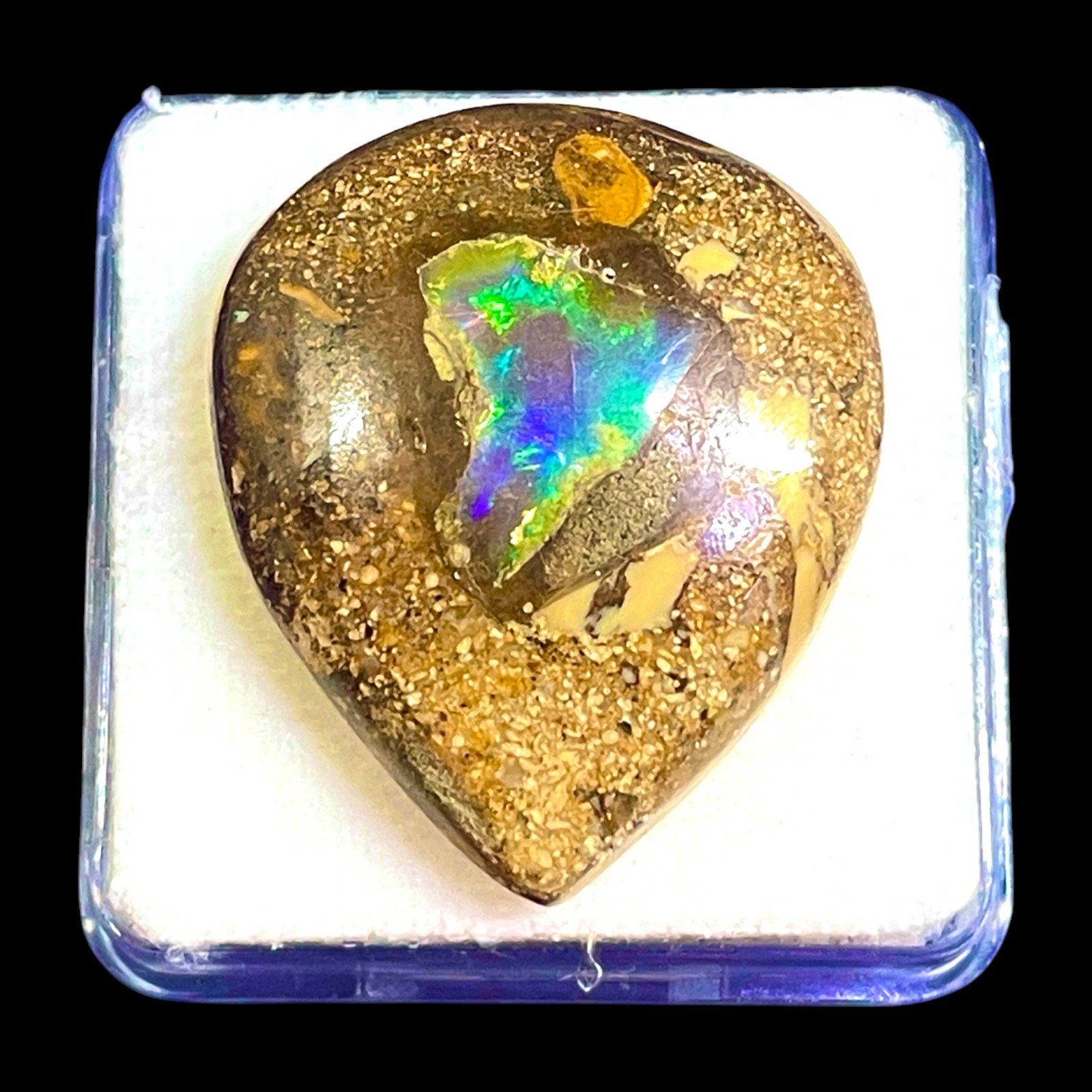 54.50 Cts Natural Boulder Opal 36x25mm Oval Cabochon Loose Untreated Gemstone