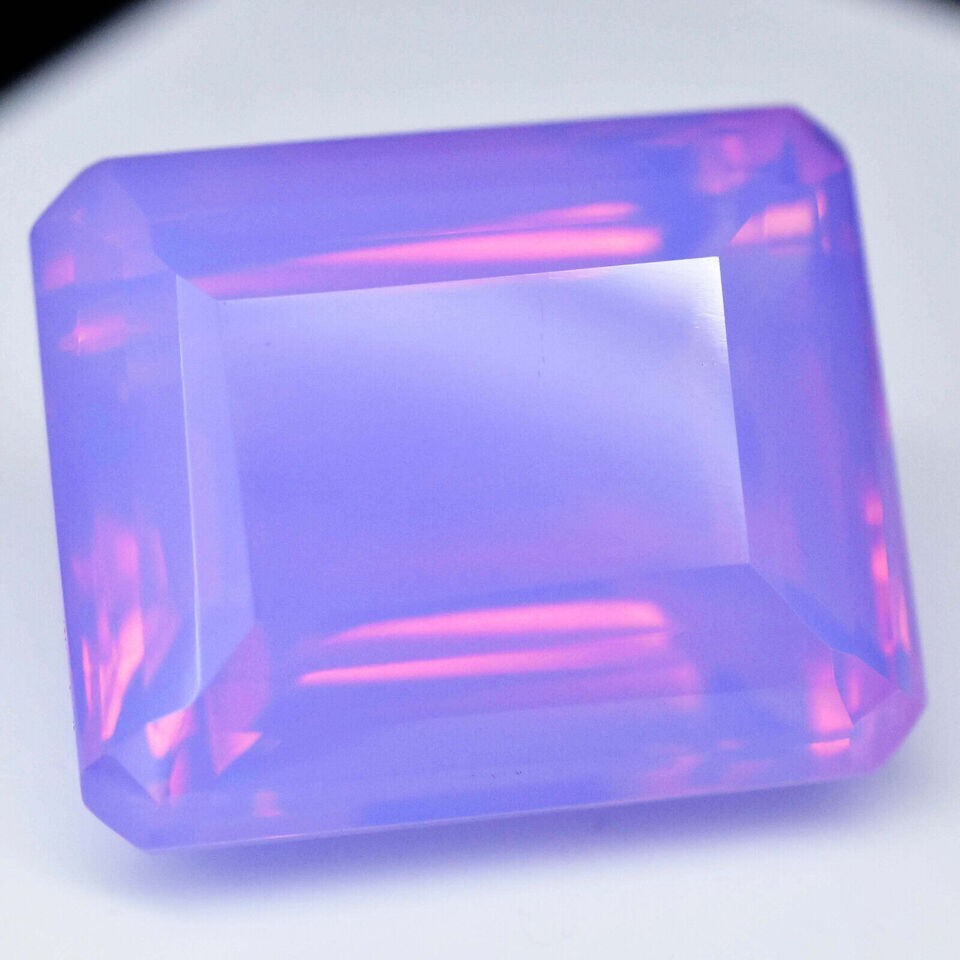 81.40 Ct. Large Ethiopian Natural Purple-Pink Opal Emerald Cut Loose Gemstone