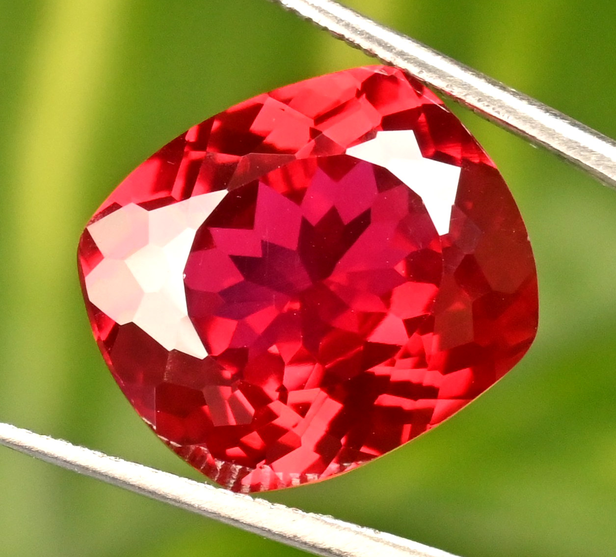 22.65 Ct Natural Mozambique Red Ruby Certified Cushion Flawless Loose Gemstone