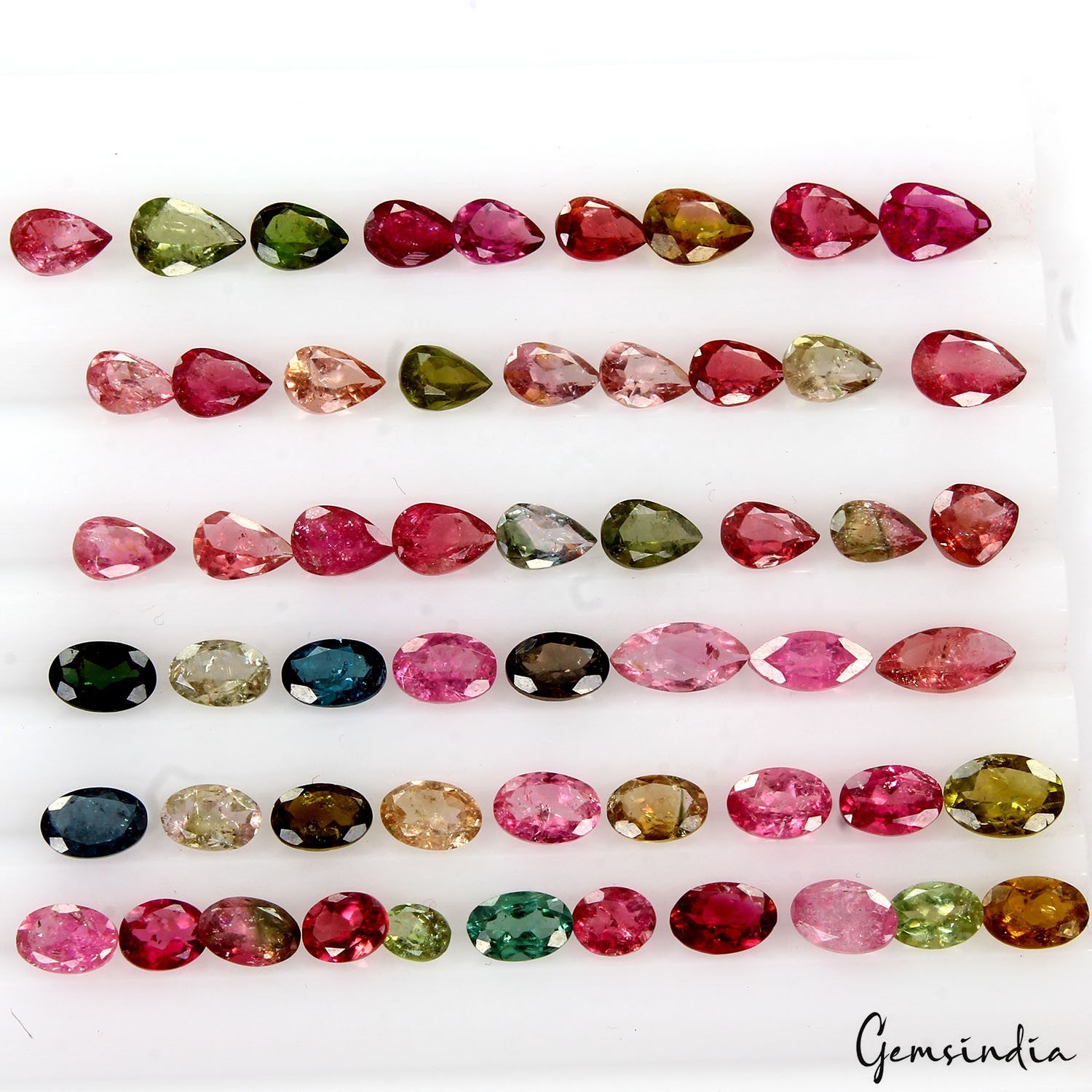 55 Pcs Natural Tourmaline Multi Color 4-7mm Loose Mix Cut Mozambique Gemstones