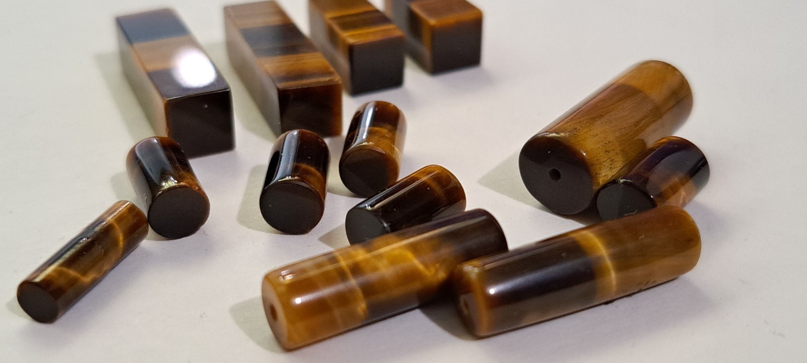 Lot of Tiger Eye Tube Stones As Pictured Nice Stones
