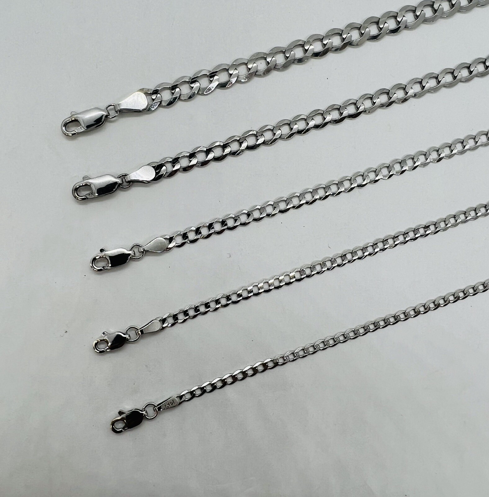 14k Gold white gold cuban link chain Men’s women’s necklace 2.2mm- 5.7mm 16″-30″