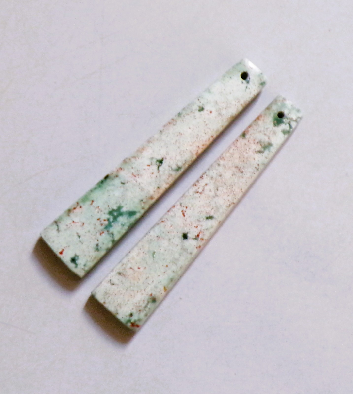 26.75 Cts Natural River Jasper Drilled Cabochon Match Pair Gemstone 45X10MM 10