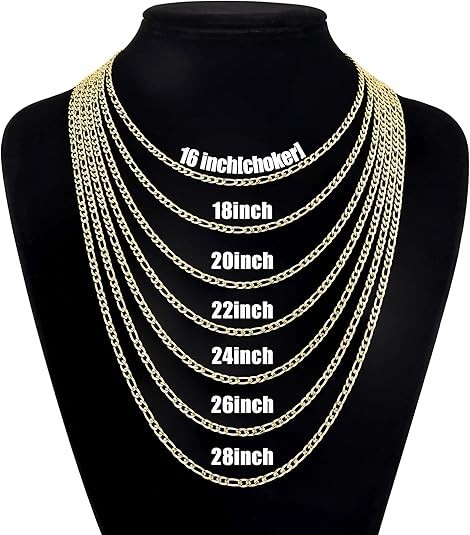 Collar de cruz chapado en oro de 14 quilates para hombre, cadena Figaro de acero