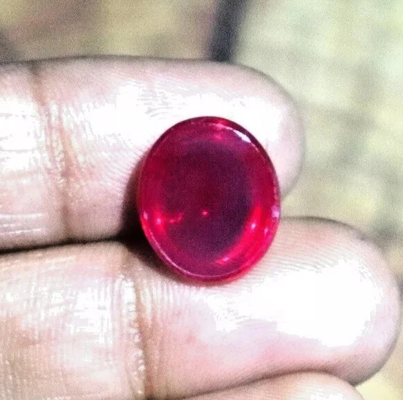 6 Rays Natural Red Star Ruby Oval CUT Cabochon 9 Ct Certified Loose Gemstone