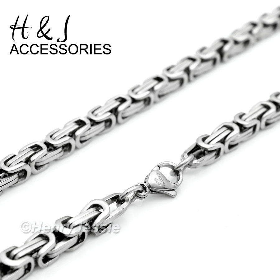 24″MEN Stainless Steel 6mm Silver Box Link Chain Anchor JESUS Cross Pendant*P58