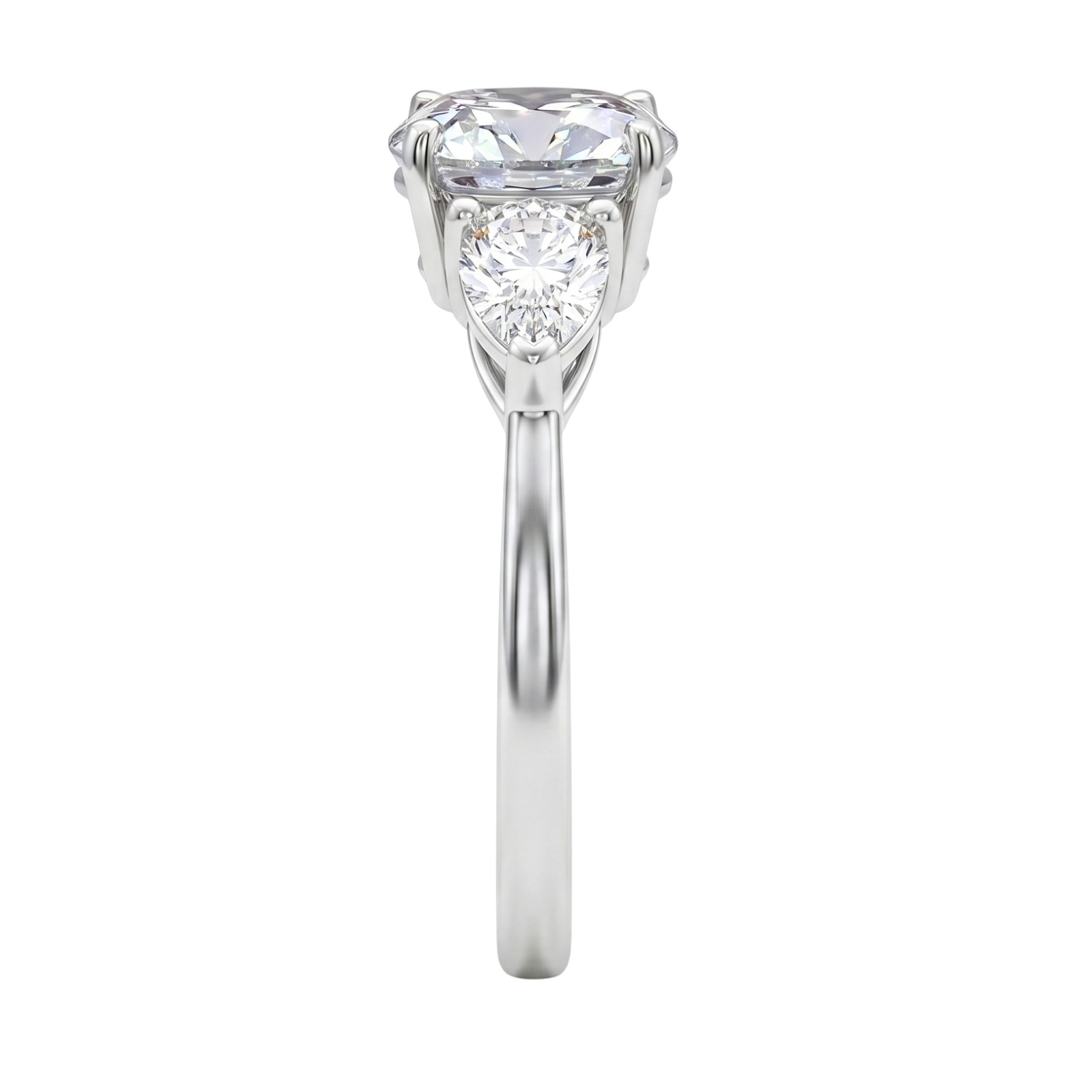 3.00ctw Pear Cut F/VS+ Lab Grown Diamond 3 Stone Ring 14K Gold Women