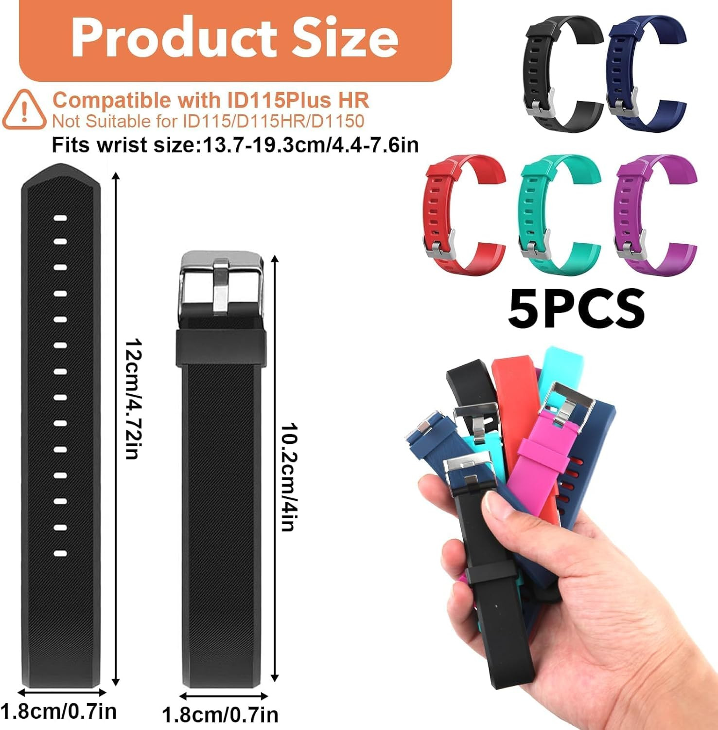 Watch Bands Replacement for Id115Plus HR, Very Fit Pro Activity Fitness Tracker