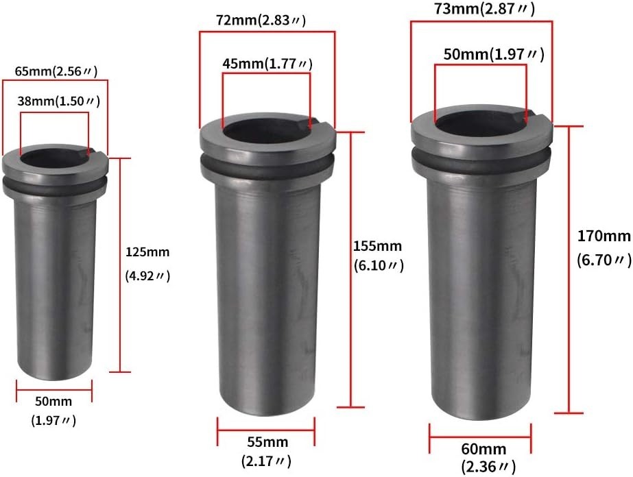 TOAUTO 3KG Graphite Crucible for Metal Purity Casting Ingot Mould for Gold Silve