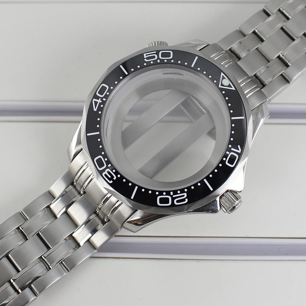 41mm Watch Case Bracelet Seamaster Mod Sapphire For Seiko NH35 NH36 NH38