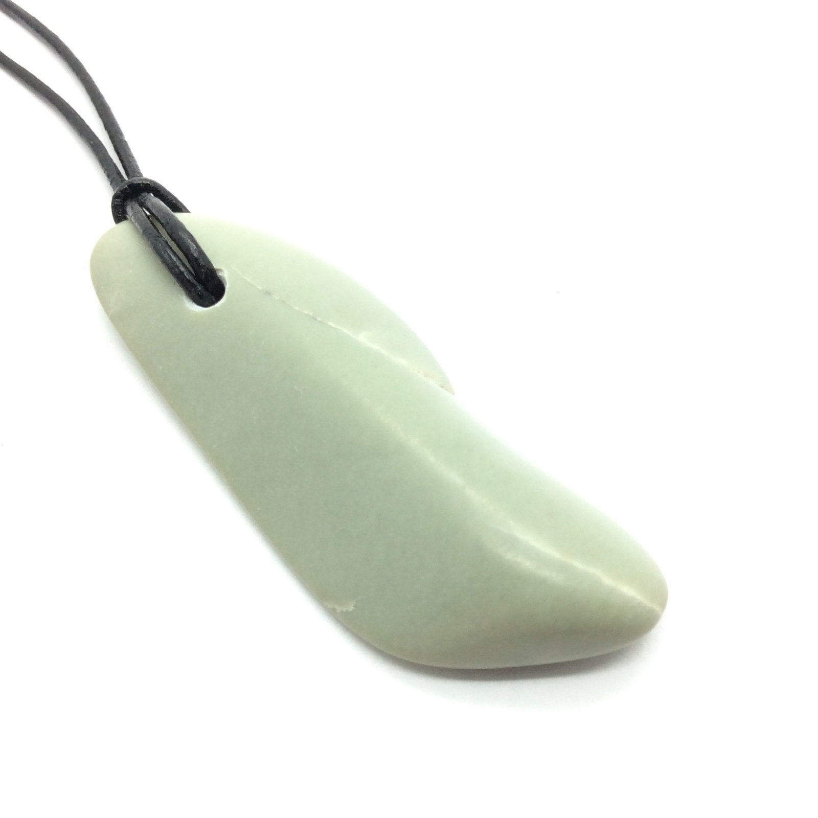 Wyoming Jade Pebble Pendant Sage Green Nephrite Jade Stone Necklace WY #25